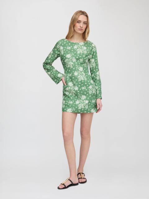 Hill House Home The Longsleeve Viola Dress - Green Delft Bouquet
