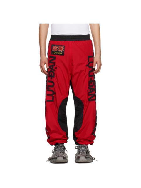 LU'U DAN Red & Black Shell Sweatpants