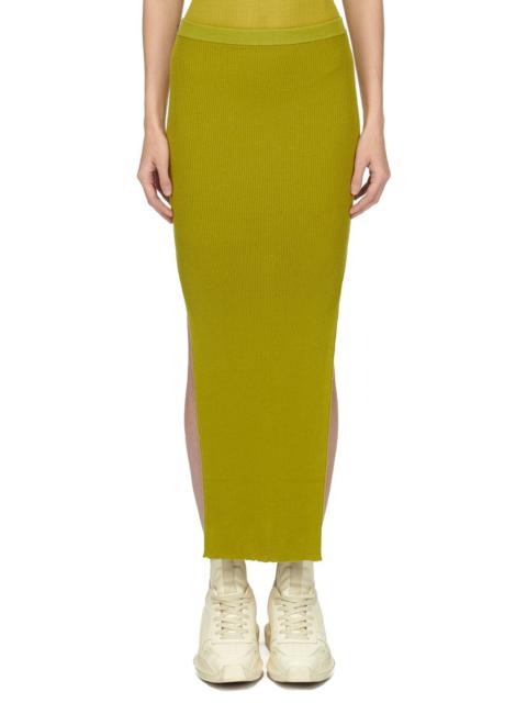 Rick Owens elasticated-waistband ribbed midi skirt