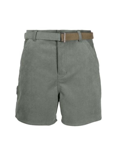 sacai belted thigh-length shorts