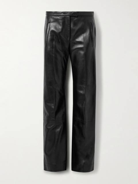 KHAITE Miles Leather Straight-leg Pants