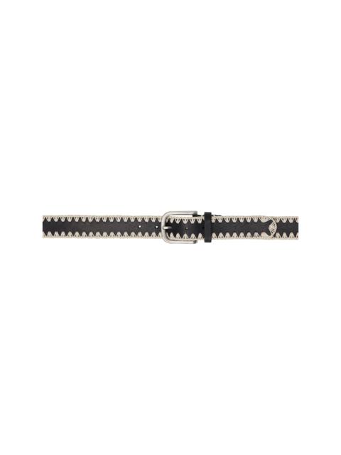 CMMN SWDN Black & Beige Crochet Leather Belt