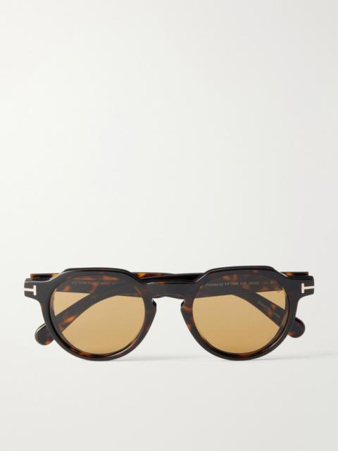 TOM FORD Thomas-02 Round-Frame Tortoiseshell Acetate Sunglasses Tortoiseshell