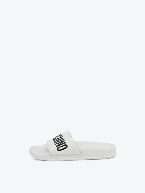 Moschino PVC SLIDE SANDALS WITH LOGO