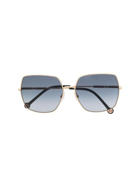 CAROLINA HERRERA logo-engraved square-frame sunglasses