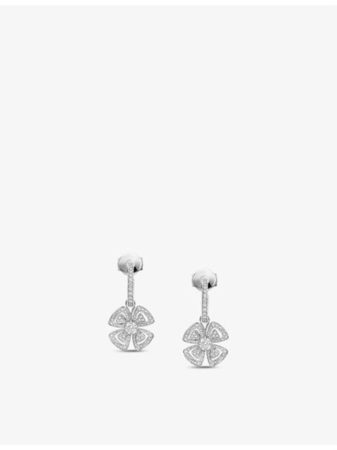 BVLGARI Fiorever 18ct white-gold and 0.89ct brilliant-cut diamond hoop earrings