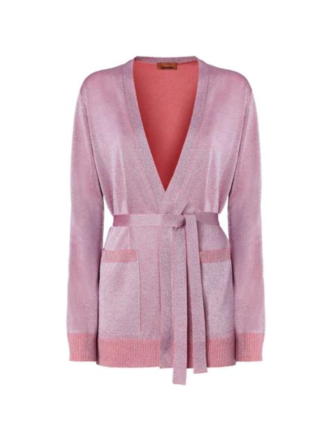 Missoni patch-pocket belted cardigan