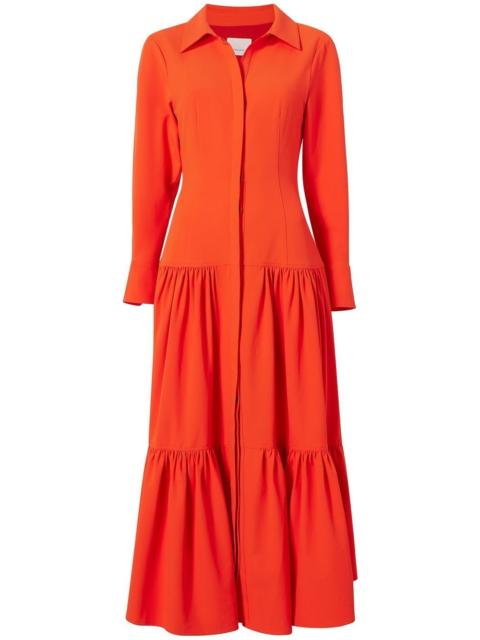 Cinq à Sept button-up long sleeve tiered dress
