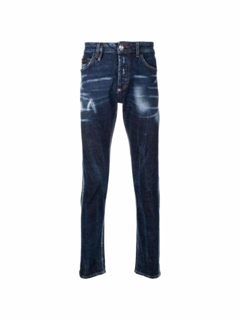 mid-rise slim-fit jeans