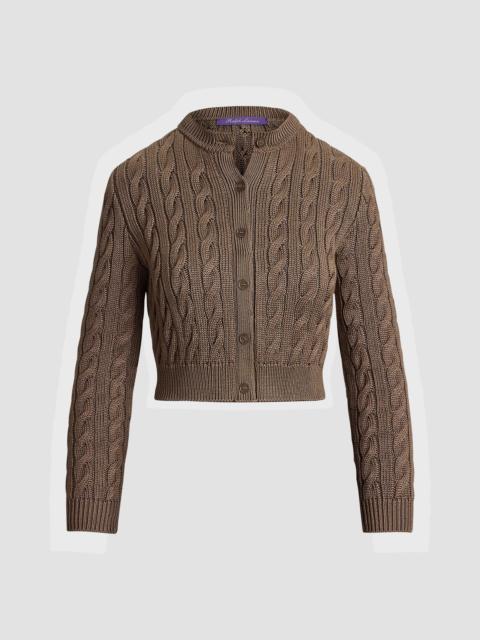 Ralph Lauren Women's Cable-Knit Cashmere Polo Sweater - Portobello