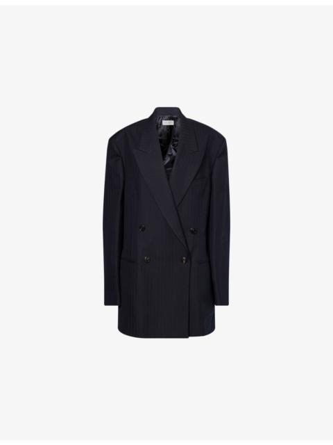 Dries Van Noten Oversized Peak-Lapels Wool Blazer
