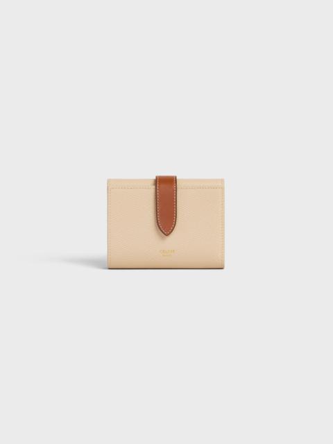 CELINE Fine Strap Wallet in Bicolour Grained Calfskin