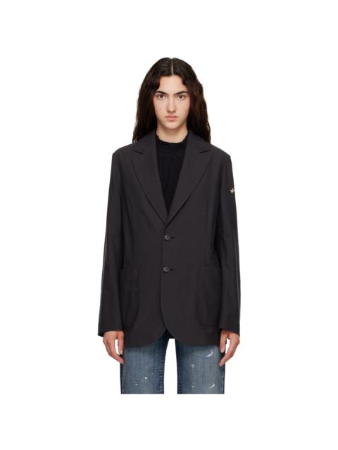 MM6 Maison Margiela Black Wool-Blend Blazer