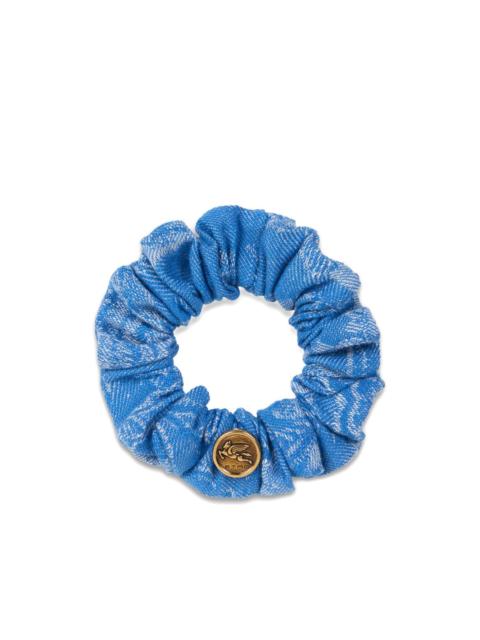 Etro jacquard denim scrunchie