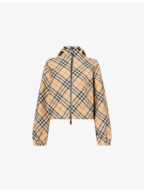 Burberry Check-Print Hooded Woven Jacket