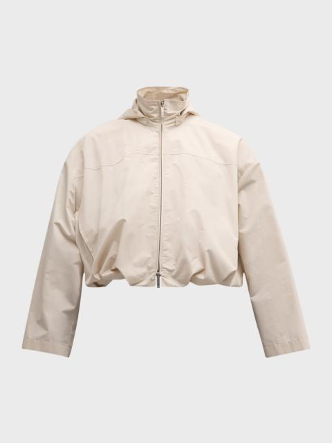 Cropped Technical Cotton Windbreaker