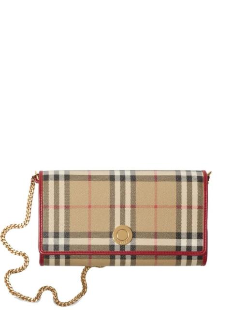 Burberry CHECK WALLET WITH CHAIN STRAP