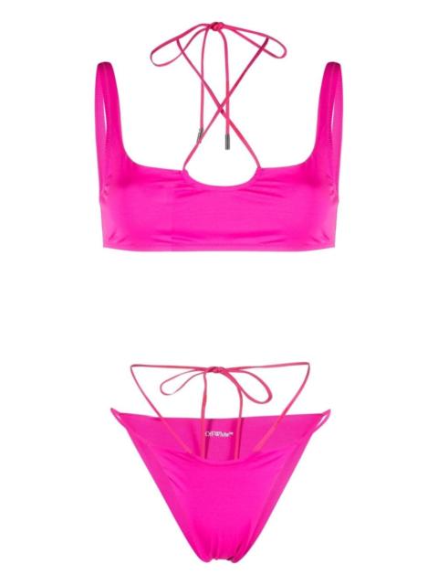 Off-White logo-print bikini