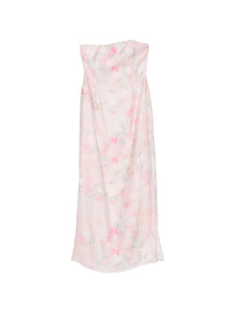 BERNADETTE Elora floral-print strapless midi dress