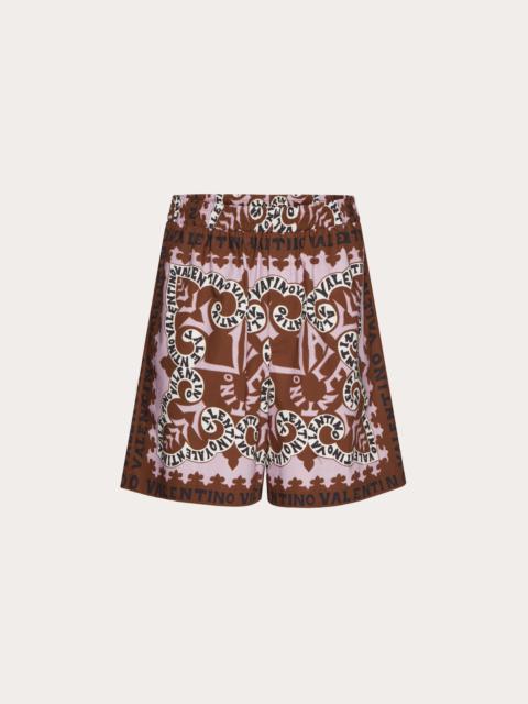 Valentino MINI BANDANA PRINT COTTON BERMUDA SHORTS