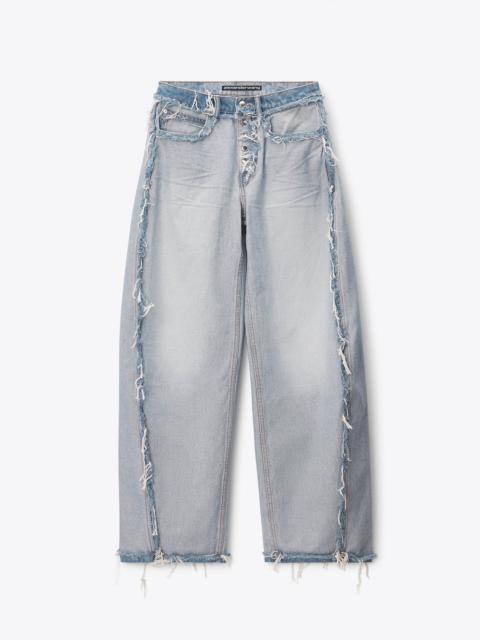 Alexander Wang mid-rise inverted blow up jean with embossed logo