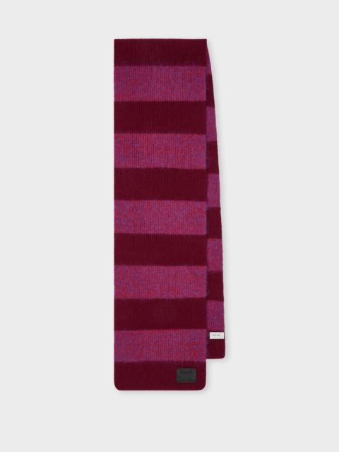 Paul Smith Burgundy and Pink Chunky Stripe Lambswool-Mohair Blend Scarf