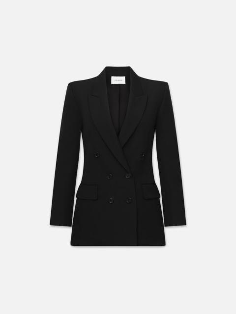 FRAME Double Breasted Slim Blazer in Noir