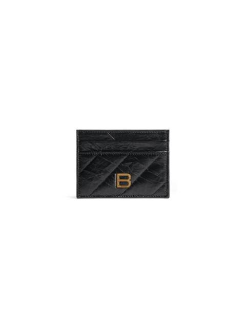 BALENCIAGA Women's Crush Card Holder Quilted  in Black