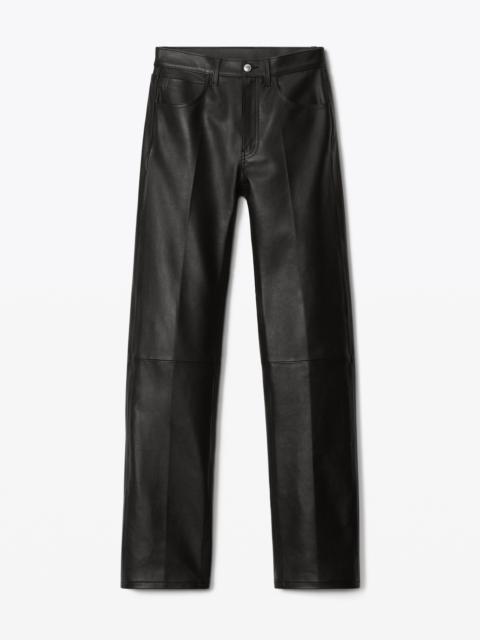 Alexander Wang MID RISE STACKED PANT IN MOTO LEATHER