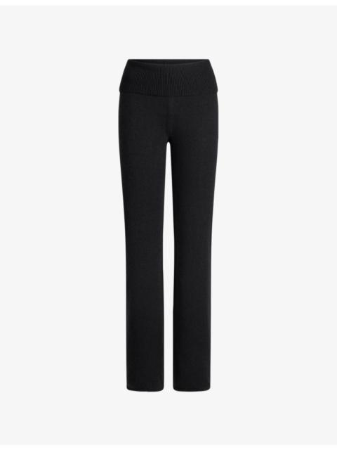 SKIMS Foldover-Waistband Straight-Leg Wool-Blend Trousers