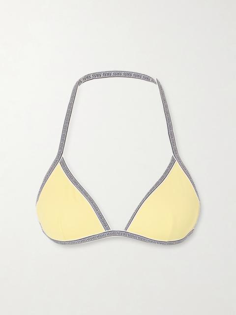 VERSACE Greca-printed Triangle Bikini Top