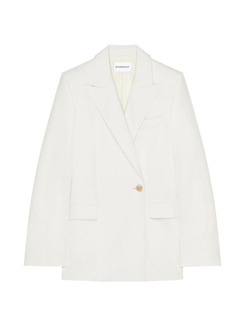 Givenchy Women's Double-Breasted Cocoon Blazer in Wool and Mohair - White
