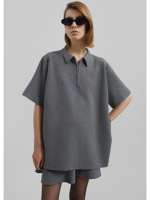 The Frankie Shop Riya Zip-Up Polo - Grey