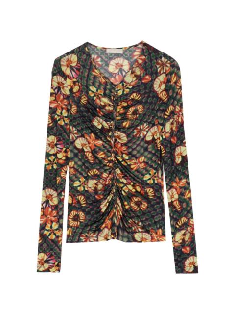 ULLA JOHNSON braid-detailing floral-print jersey