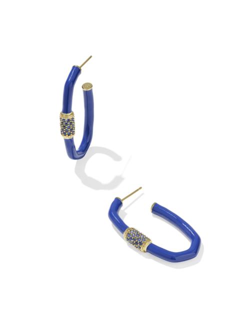 KENDRA SCOTT Emery Gold Large Enamel Hoop Earrings