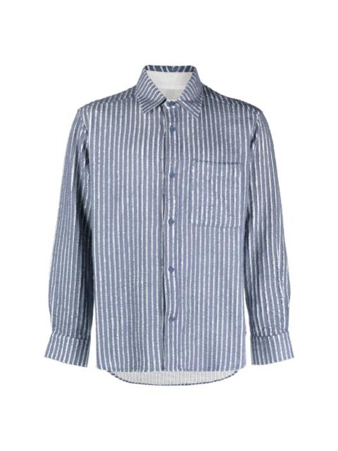 Craig Green ripped striped cotton shirt