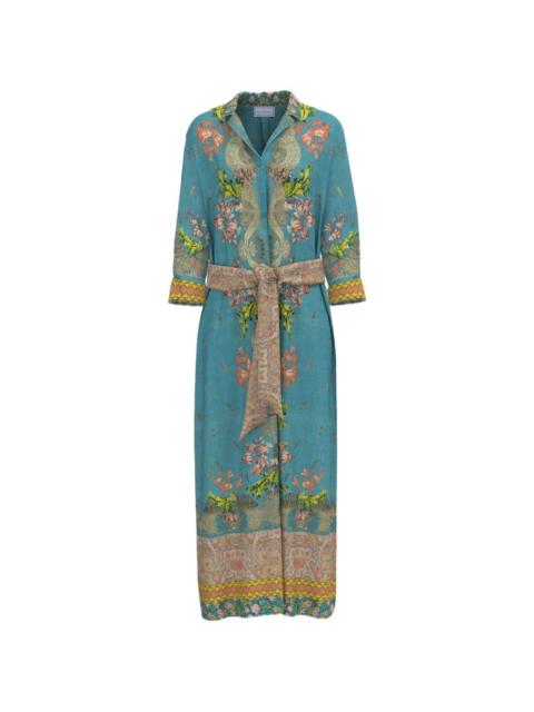 Pierre-Louis Mascia Aloe floral-print maxi shirt dress