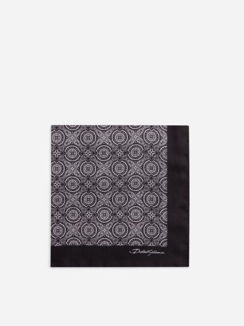 Dolce & Gabbana Silk pocket square with tie print