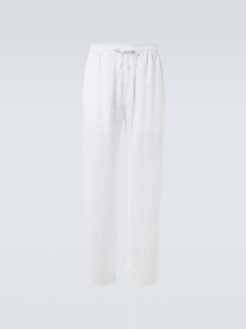 SAMAN AMEL Linen wide-leg pants