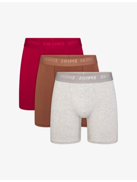 SKIMS Stretch Pack of Three 5-inch Modal-Jersey Boxer Briefs