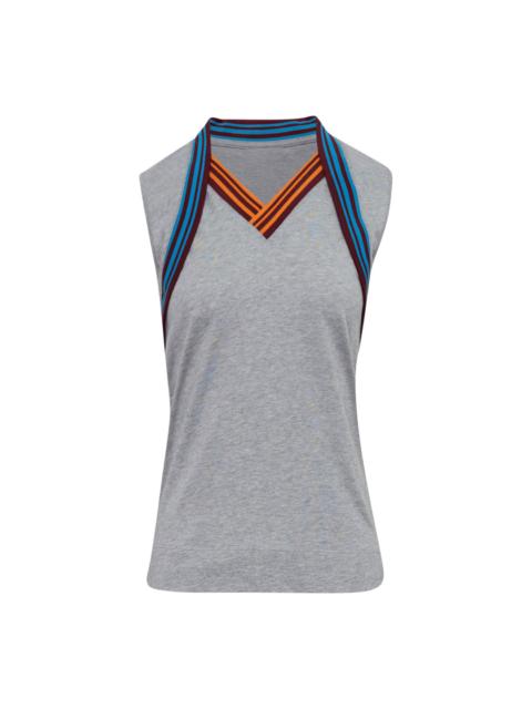 Dries Van Noten Contrast Stripe Heart Neck Tank