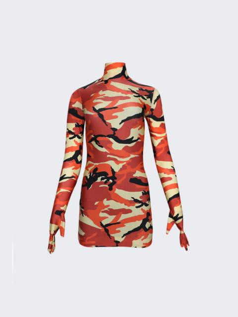 VETEMENTS Dress With Gloves Orange Camouflage