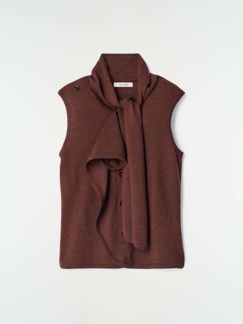 Lemaire ASYMMETRICAL CARDIGAN IN MERINO WOOL BLEND