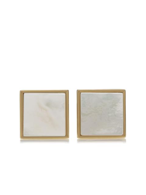 GOLD AND PEARL SQUARE CUFFLINKS