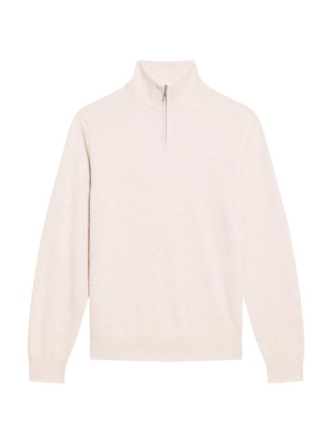 Theory Men's Hilles Cashmere Quarter-Zip Sweater - Alabaster Melange