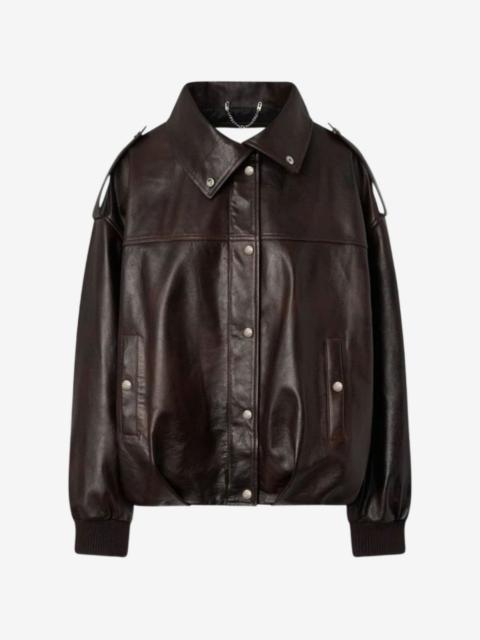 HALFBOY®️ epaulette leather jacket