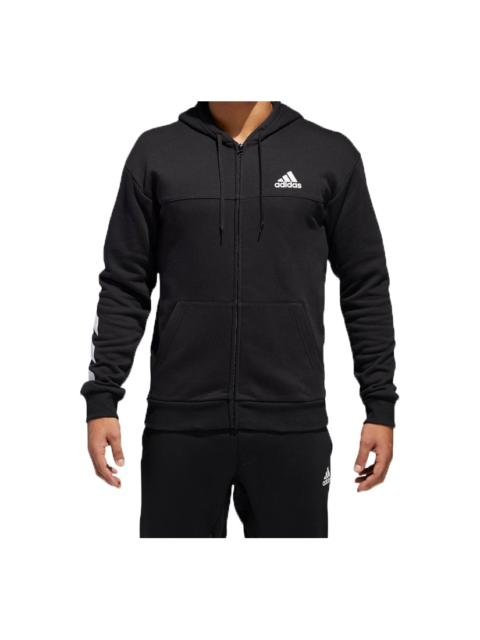 adidas SPT Full Zip Basketball Sports Hooded Jacket Black DM7564