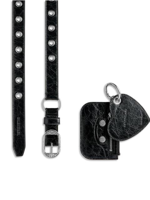 Women's Le Cagole Charms Belt With Rhinestones  in Black