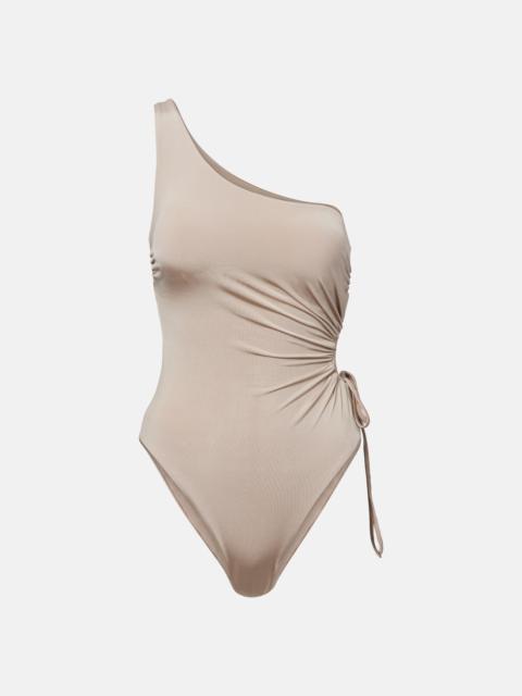 Max Mara Canarie ruched one-shoulder swimsuit