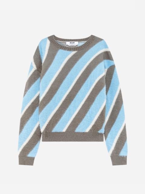 MSGM Striped mohair blend sweater